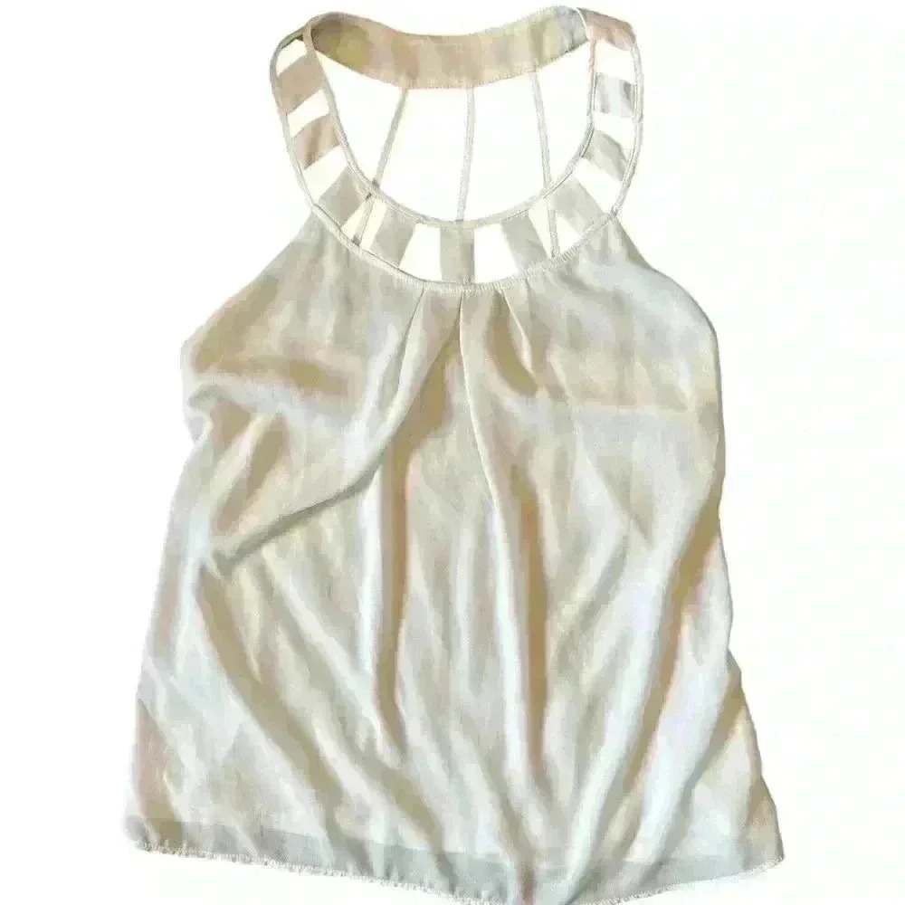 Women's White Express Tank Top with Cut Outs Size XS
